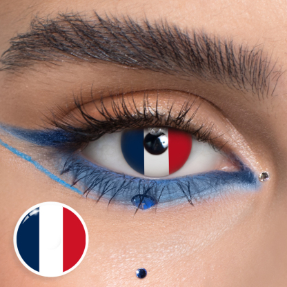 French Flag Contacts - Yearly, 2 lenses