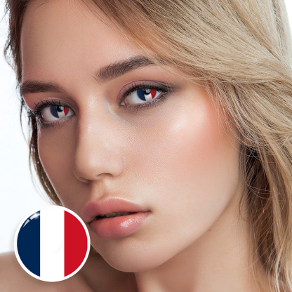 French Flag Contacts - Yearly, 2 lenses