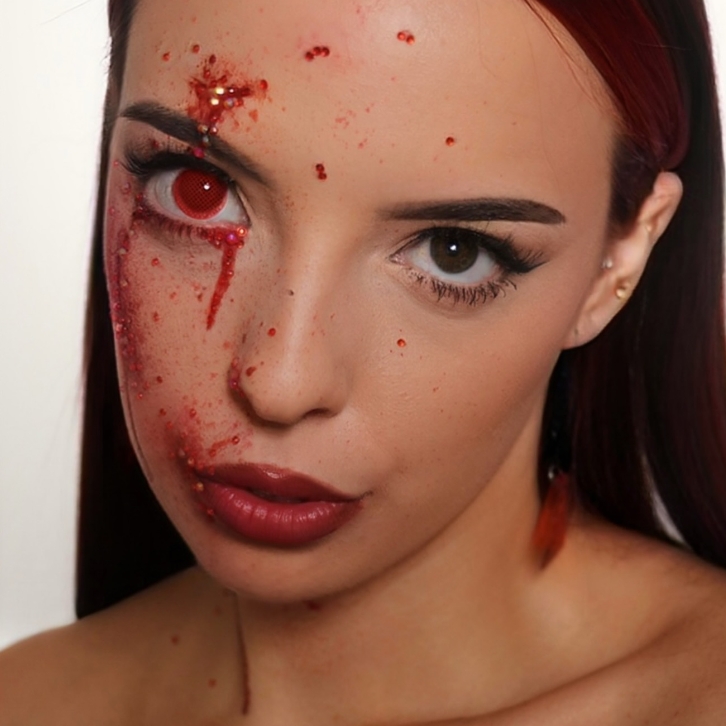 Mesh Red Halloween Costume Creepy Colored Contacts – HANIIX