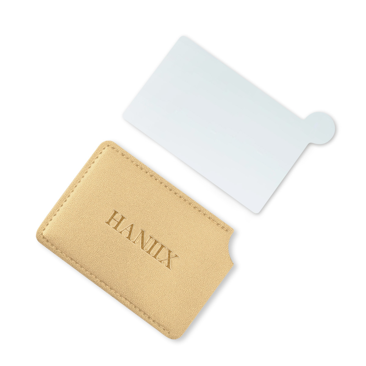 Stainless Steel Pocket Mirror with Leather Case