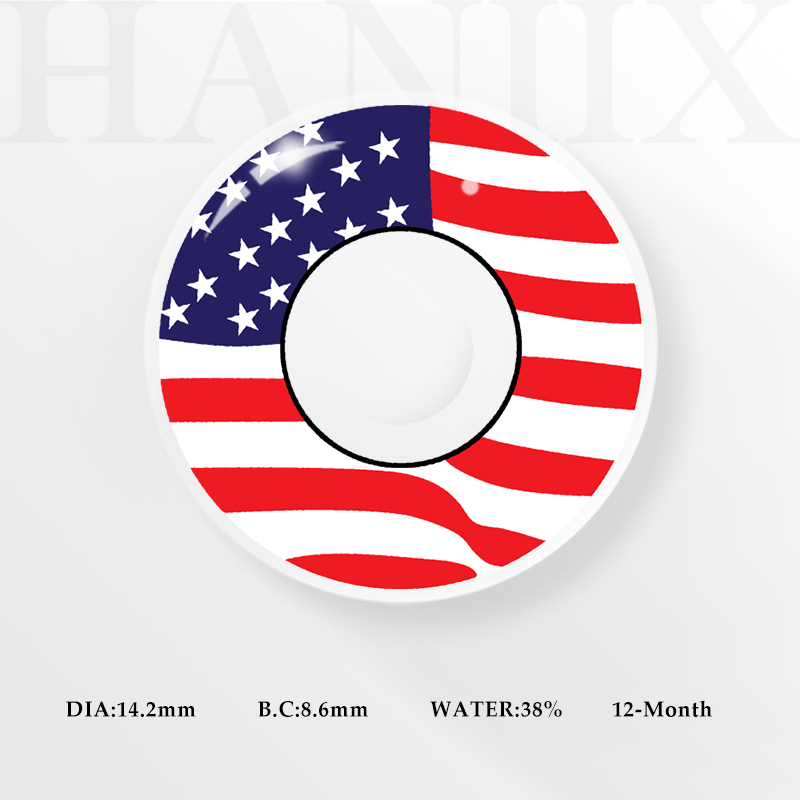USA Flag Contacts - Yearly, 2 lenses