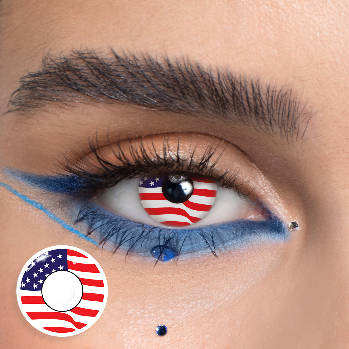 USA Flag Contacts - Yearly, 2 lenses