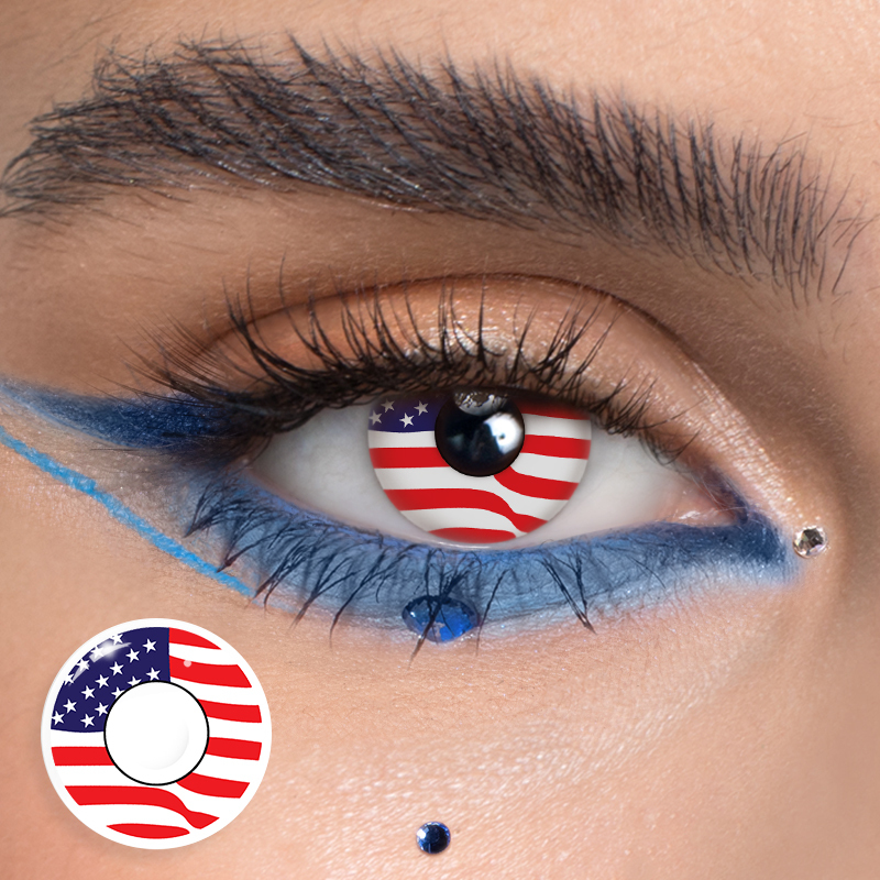 USA Flag Contacts - Yearly, 2 lenses