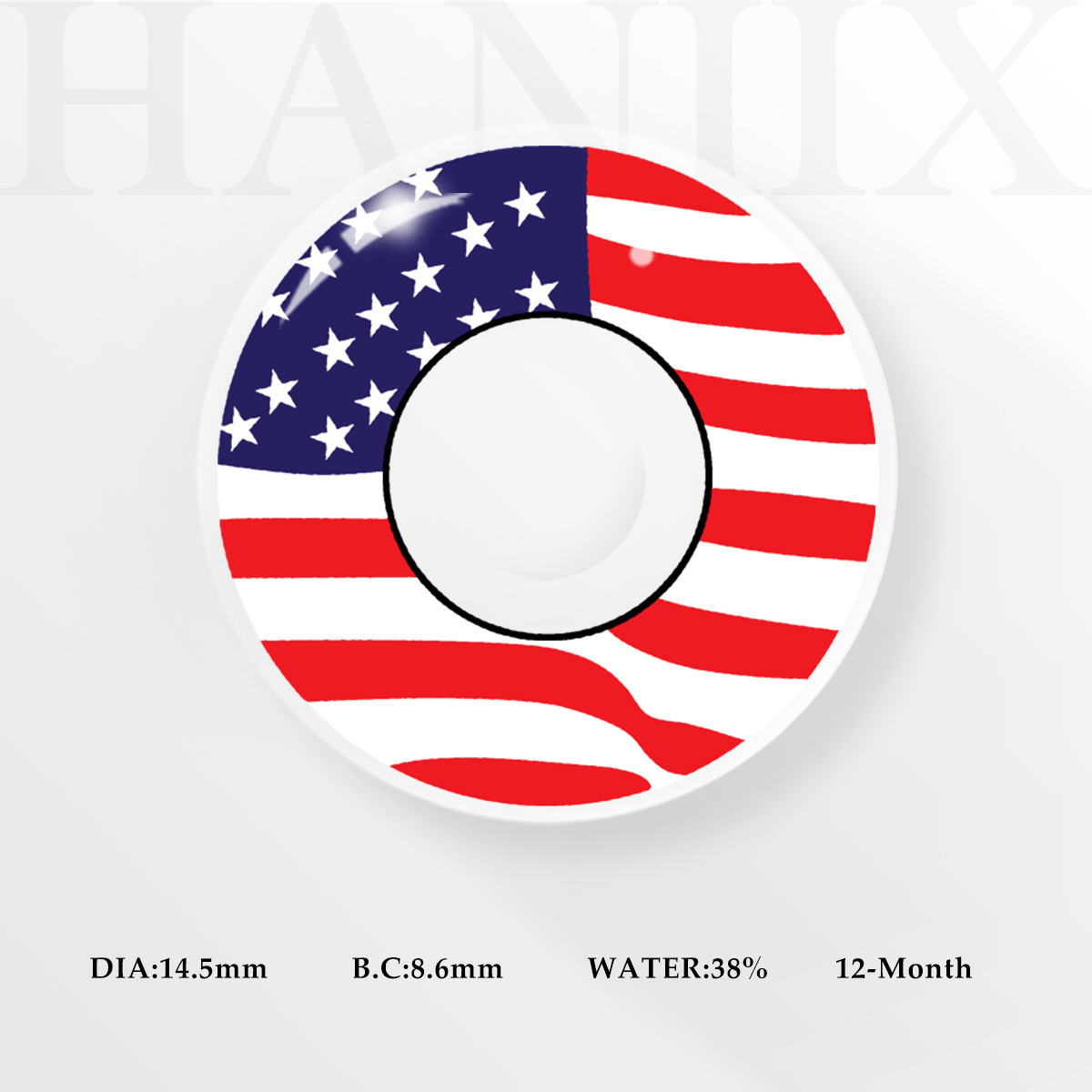 USA Flag Contacts - Yearly, 2 lenses