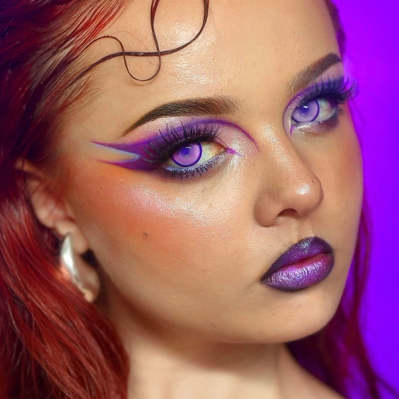 第４地区ダークデイナ　ツインテイルif color wf2025 2inTALE HANIIX Everland Violet Halloween 1 Year Colored Contacts