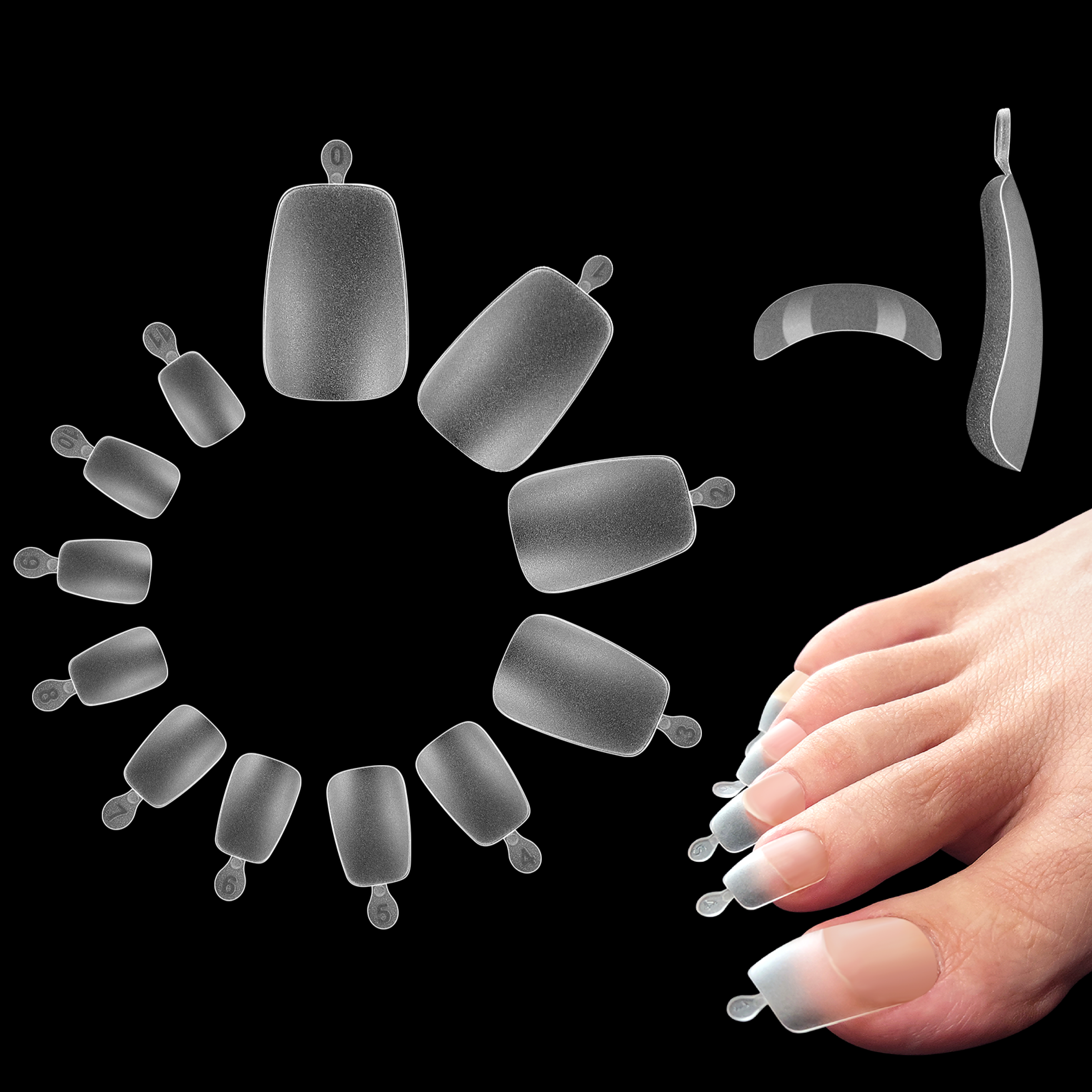 Amazon.com: LoveOurHOme 240pc Gel X Toenail Tips Matte Clear Full Cover  Short Square Fake Toe Nails Artificial False Toe Pedicure Design Decor for  Gel x Acrylic Toe Nails Extension : Beauty &