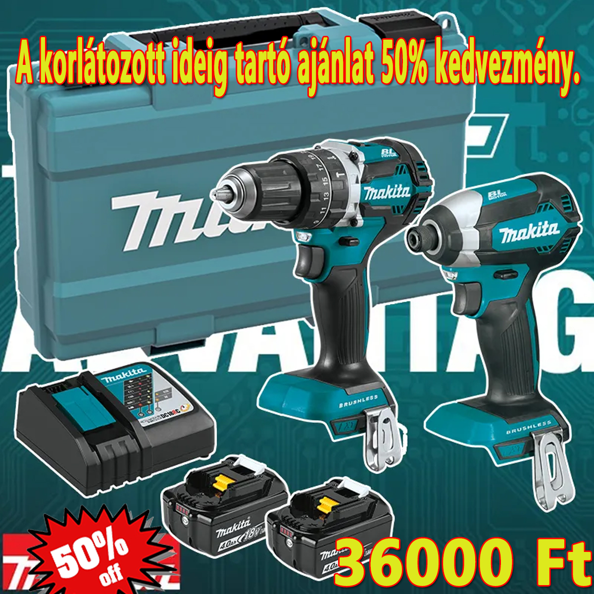 Makita XT269M 18V akkus szerszámkészlet akciós áron mindössze 36000Ft!