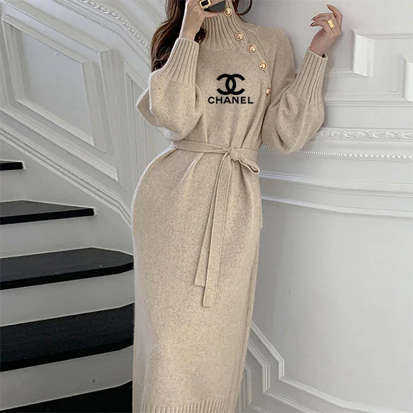 CHANEL® 2023 ősz téli új rugalmas pulóver ruha