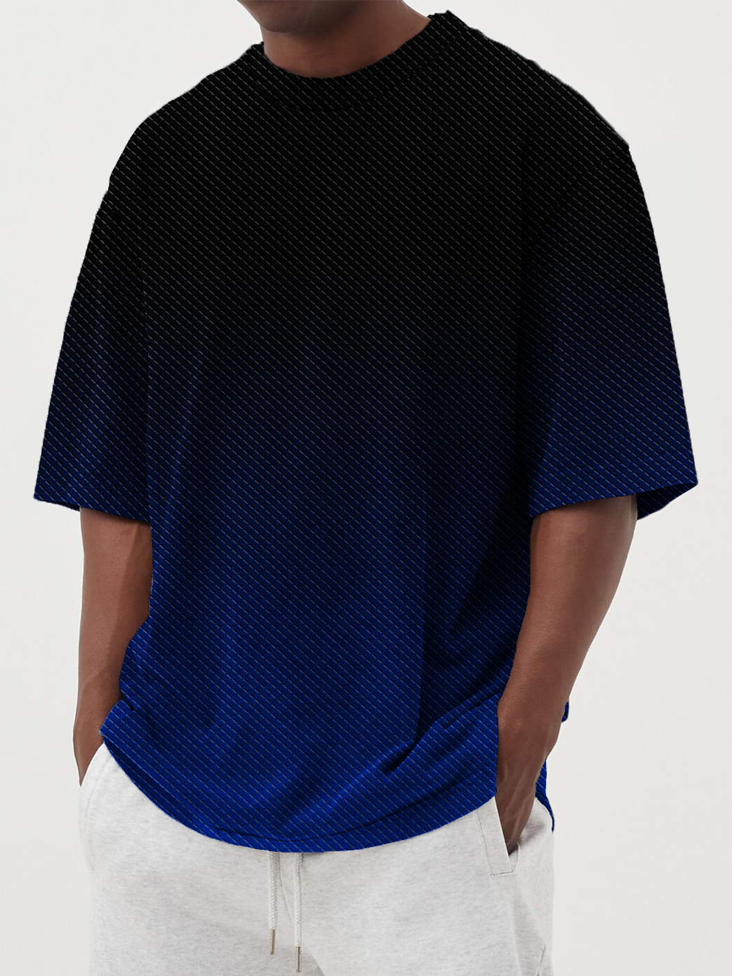 Men's Abstract Gradient Geometric T-Shirt Top