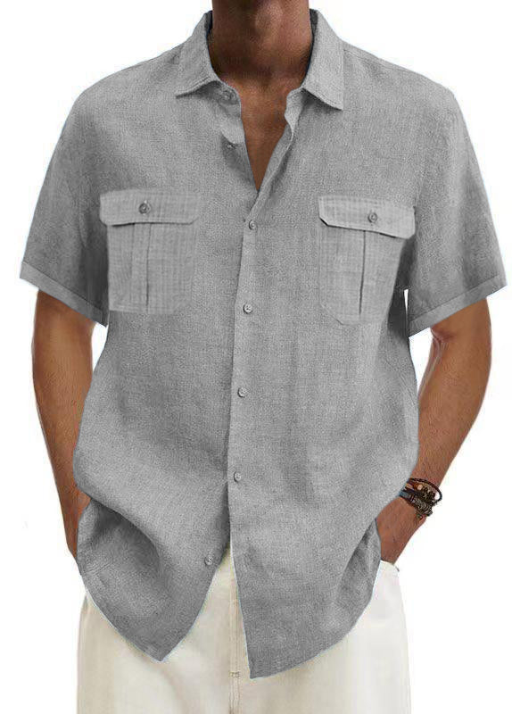 NECHOLOGY Men's Casual Button-Down Shirts Fishing Shirts Men's Western Snap  Casual Shirt Two Pocket Short Sleeve Shirt