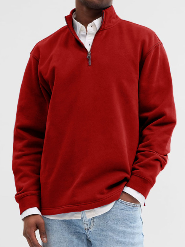Men's Fashionable Casual Zipper Polo Shirt