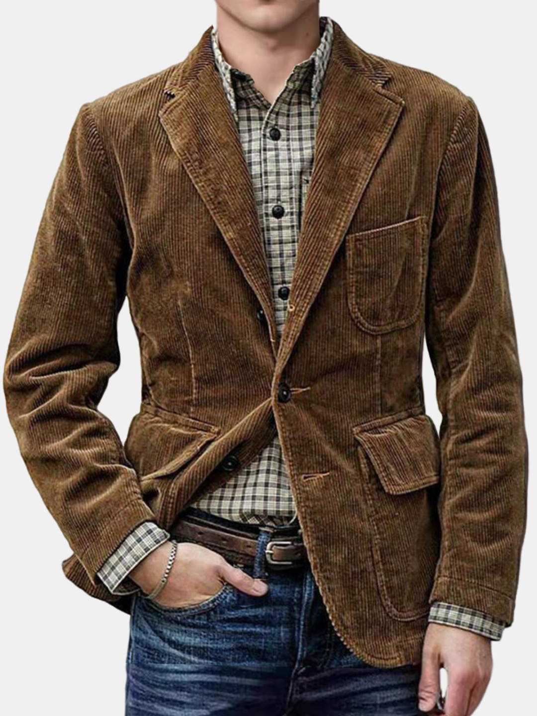 Men's Vintage Multipocket Corduroy Casual Blazer