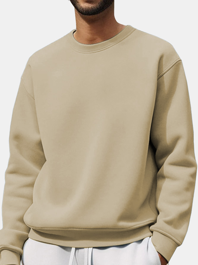 Men's Comfortable Solid Color Crew Neck Sweatshirt
