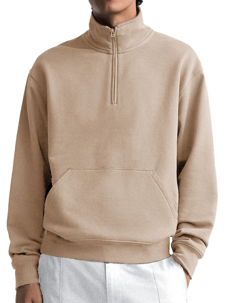 Men's Fashionable Thickened Casual Zipper Long Sleeve Pocket Sweatshirt