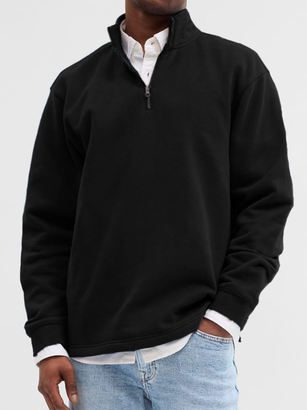 Men's Fashionable Casual Zipper Polo Shirt