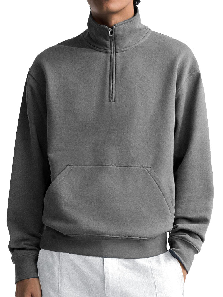 Men's Fashionable Thickened Casual Zipper Long Sleeve Pocket Sweatshirt