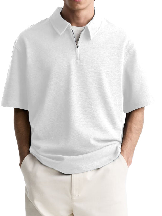 Men's Casual Fashion Zipper Polo Shirt