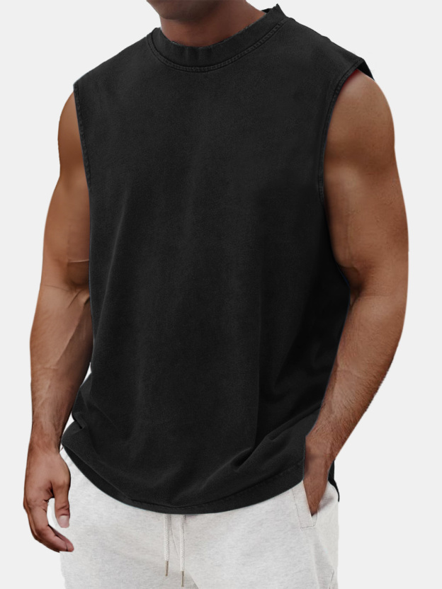 Men's Summer Solid Color Comfortable Casual Sleeveless T-shirt