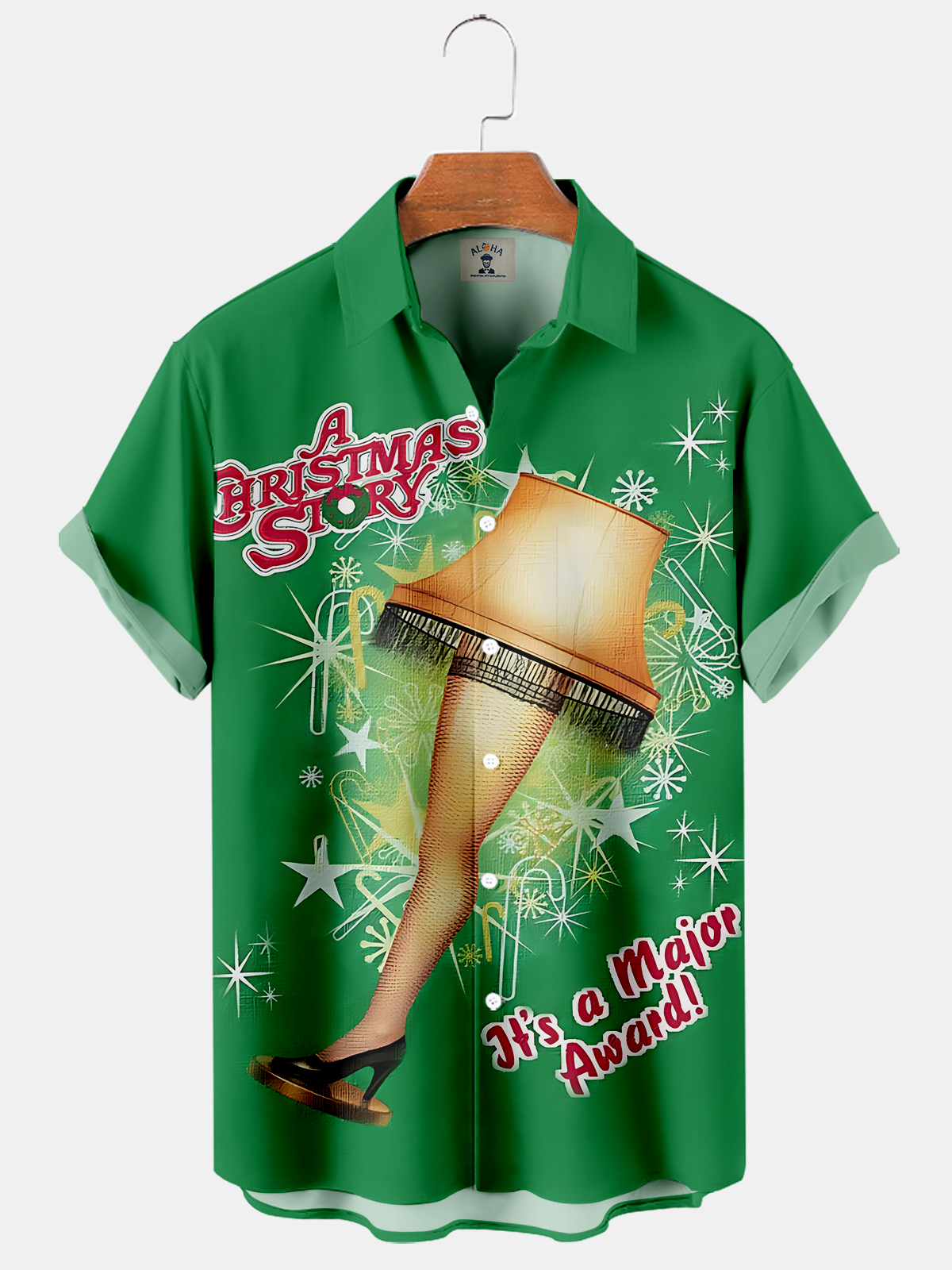 Men's Christmas Vintage Poster Print Casual Short Sleeve Shirt