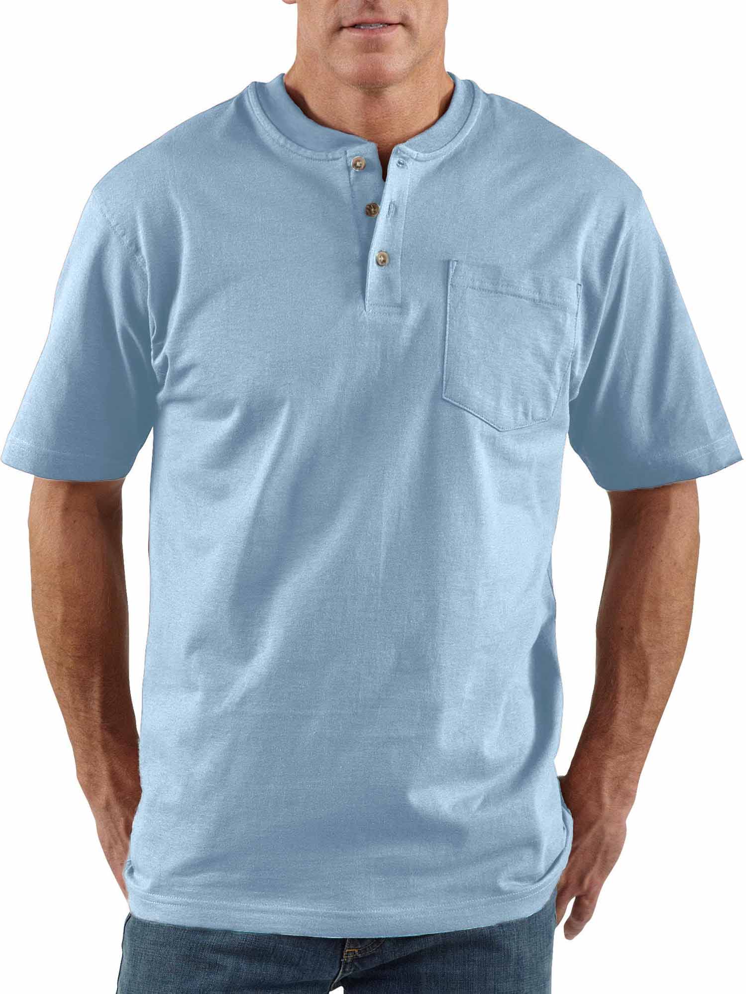 Men's Casual Pocket Short Sleeve Henley Shirt