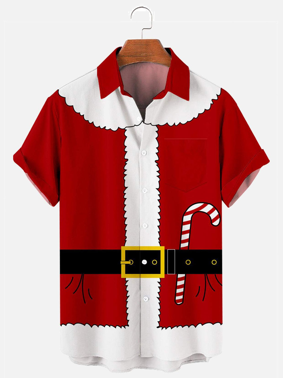 Men's Santa Fun Pocket Short Sleeve Shirt-Mokaloha