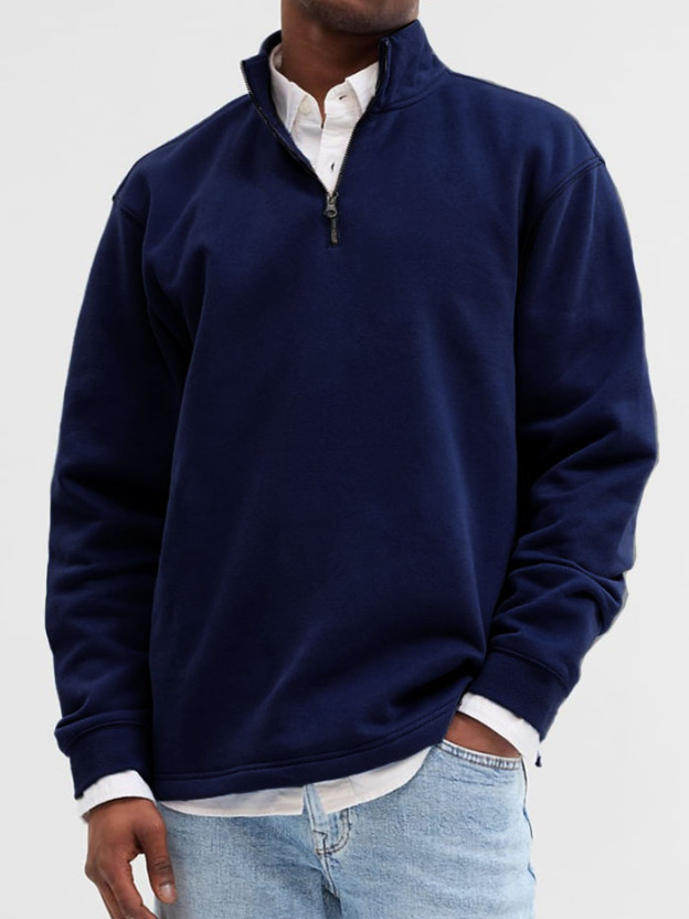 Men's Fashionable Casual Zipper Polo Shirt