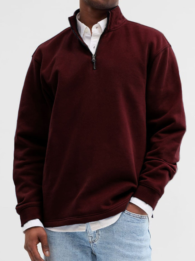 Men's Fashionable Casual Zipper Polo Shirt