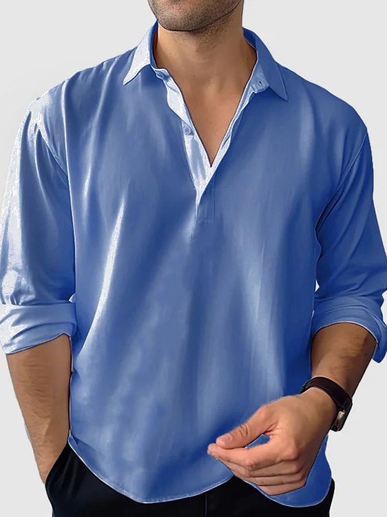 Men's Fashionable Lapel Long Sleeve Shirt