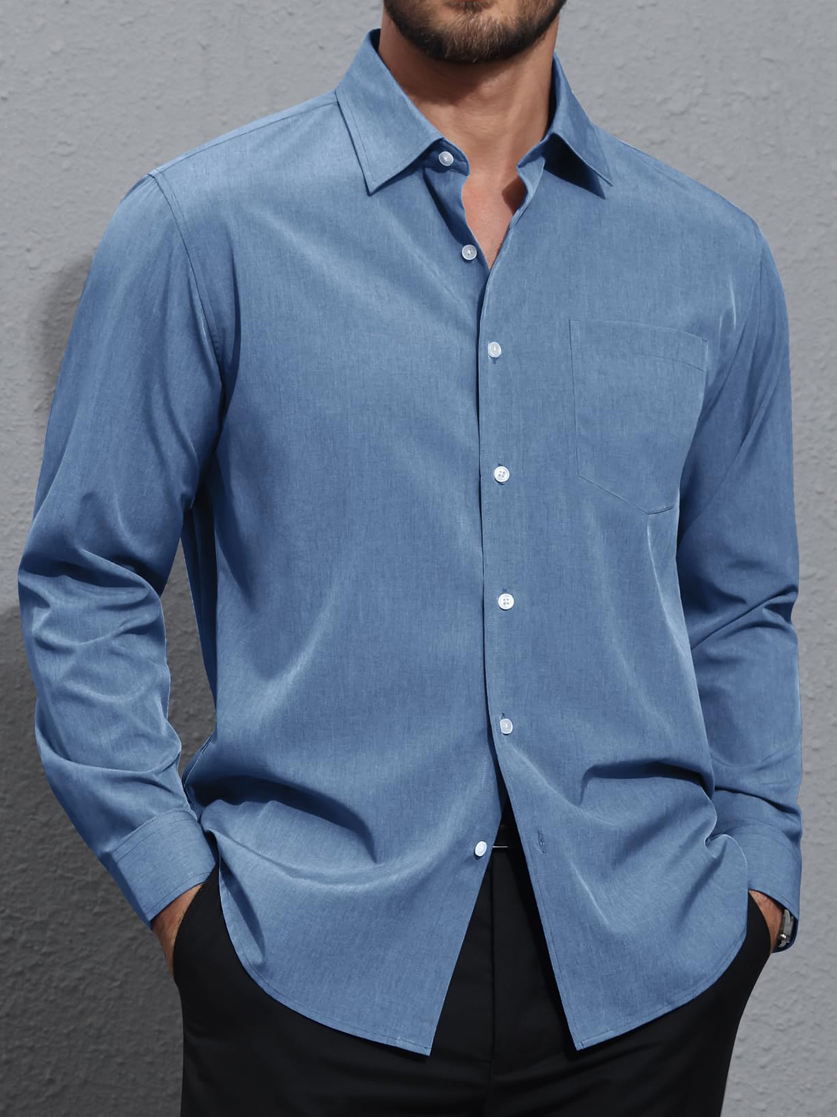 Men's Fashionable Linen Long Sleeve Shirt