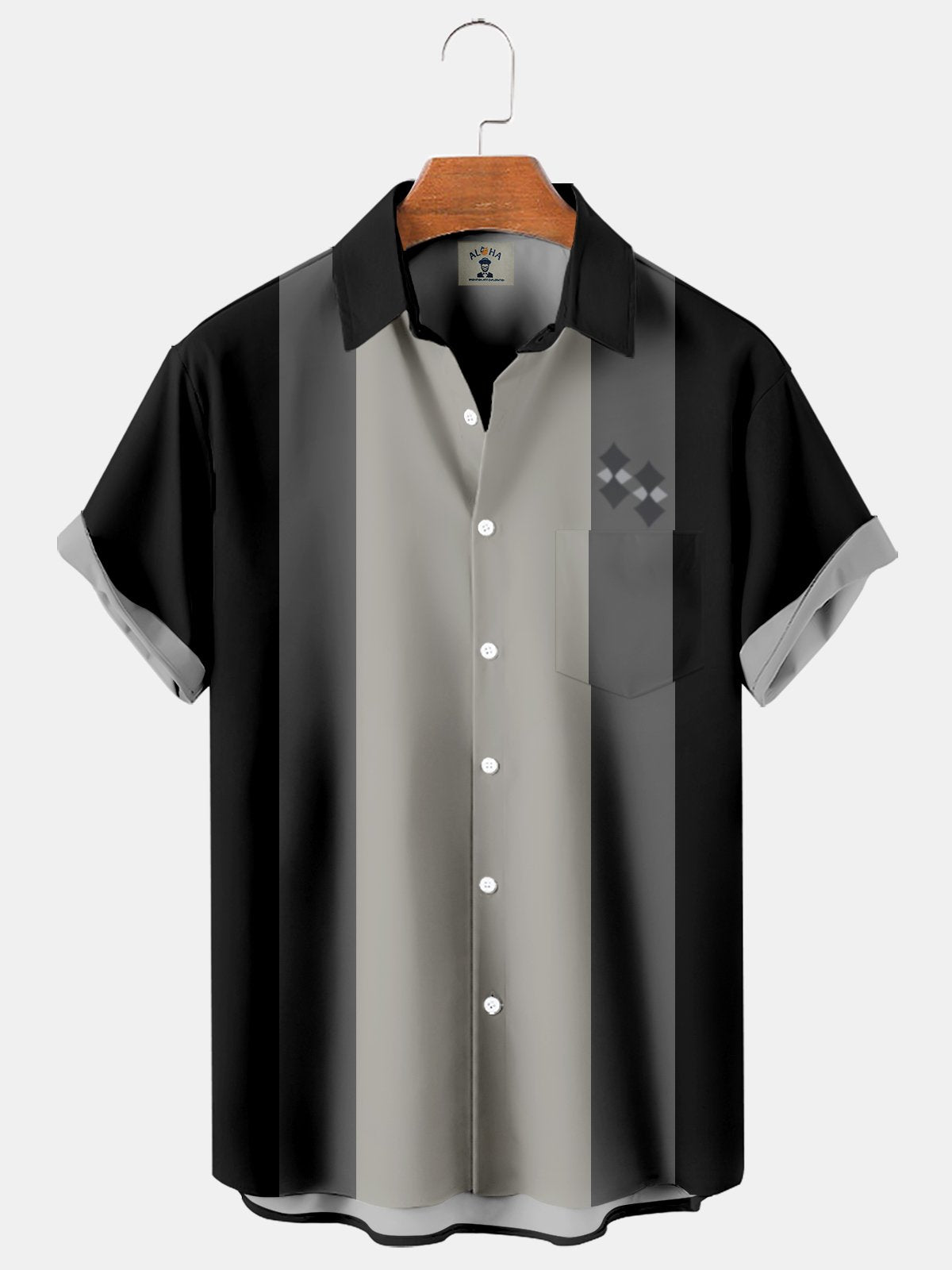 Men's Daily Casual Simple Printed Short Sleeve Bowling Shirt-Mokaloha