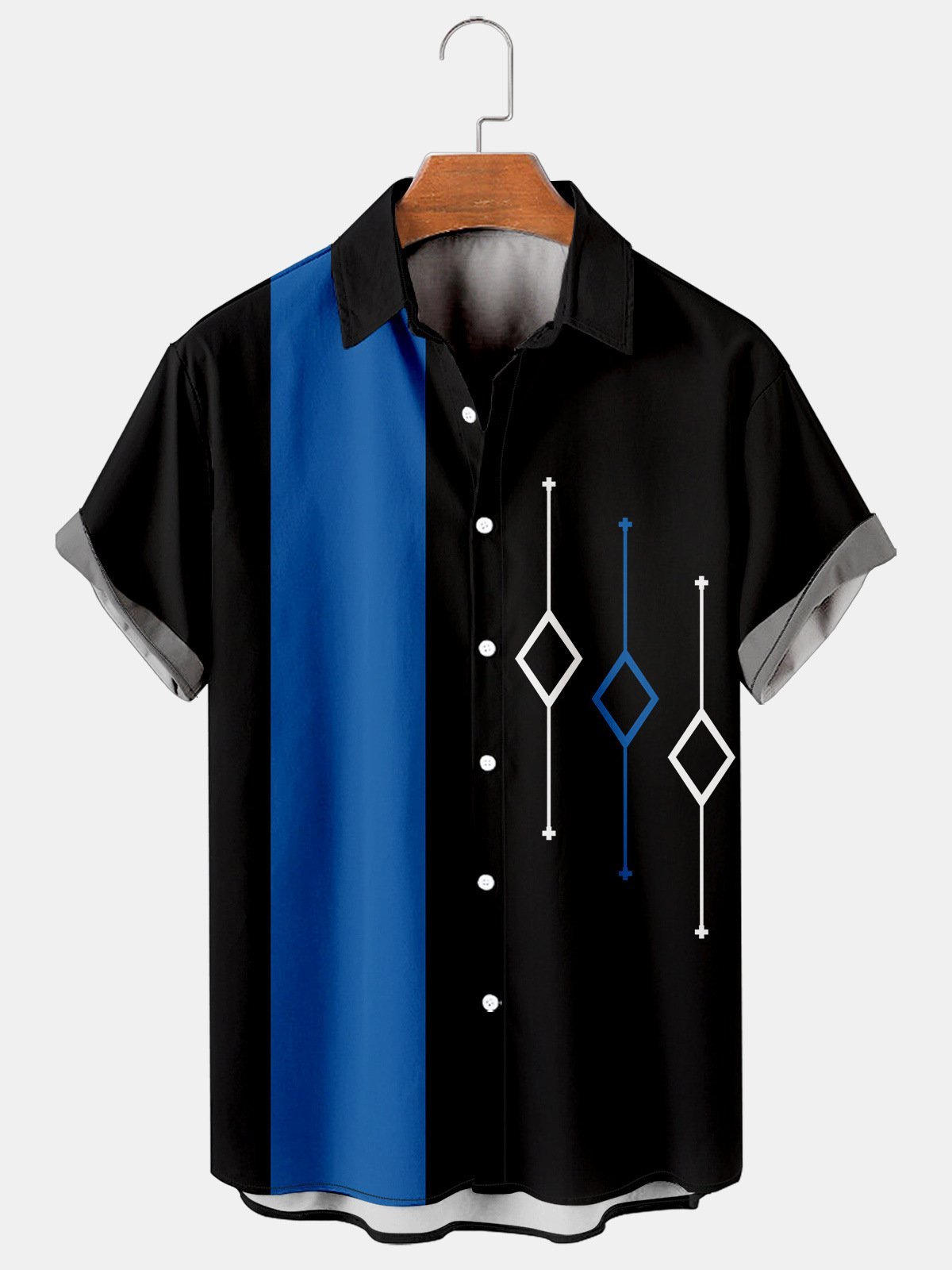 Simple Pattern Men's Casual Print Shirt-Mokaloha