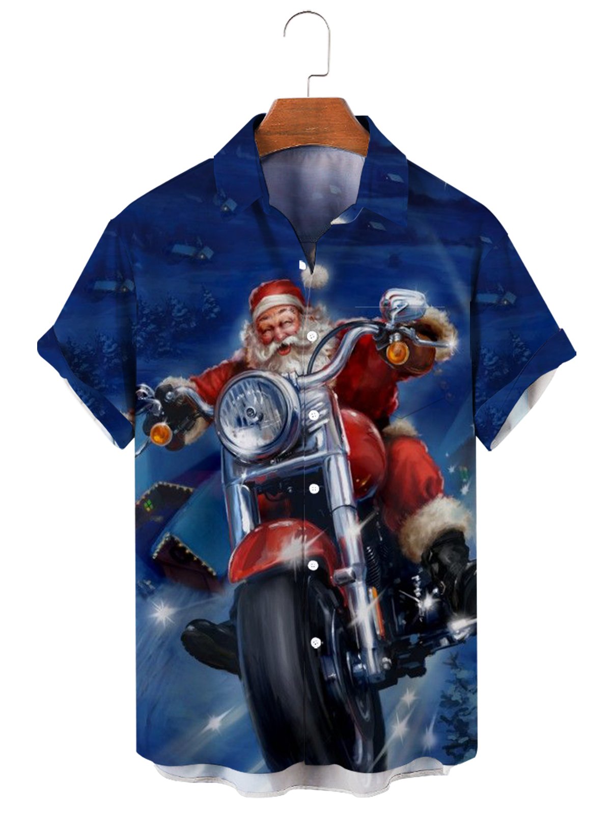 Christmas element men's large short sleeve shirt-Mokaloha