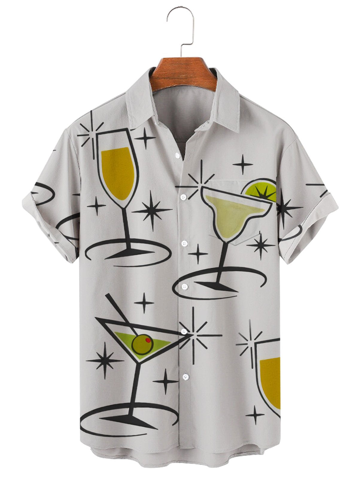 Daily Wine Cup Casual Men's Large Short Sleeve Shirt-Mokaloha