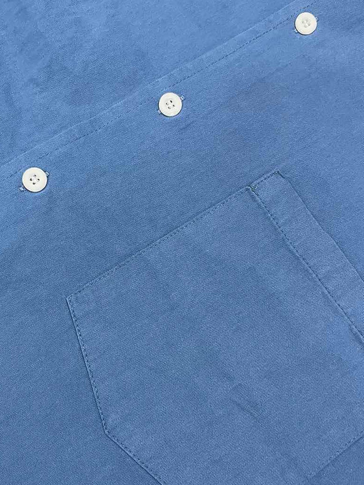 Men's Solid Color Pocket Cotton Long Sleeve Shirt Casual Shirt-Mokaloha