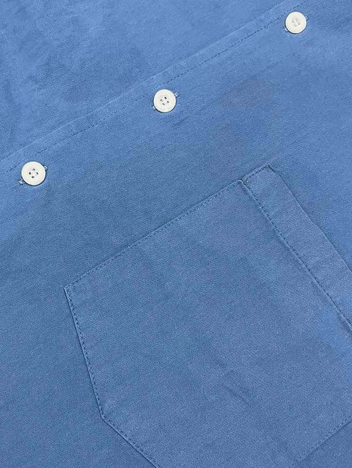 Men's Solid Color Pocket Cotton Long Sleeve Shirt Casual Shirt-Mokaloha