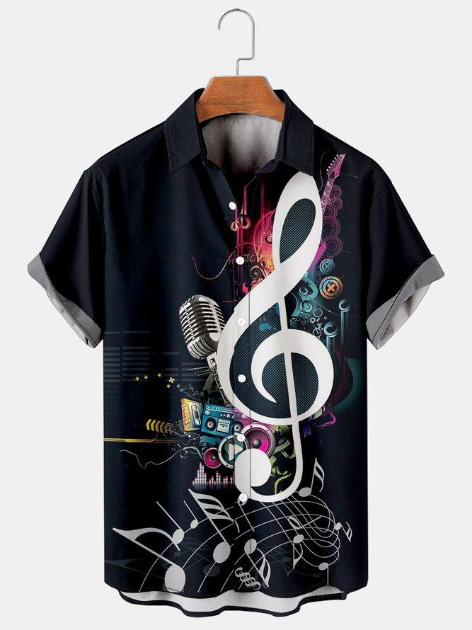 Cool Music Symbol Men's Large Shirt-Mokaloha