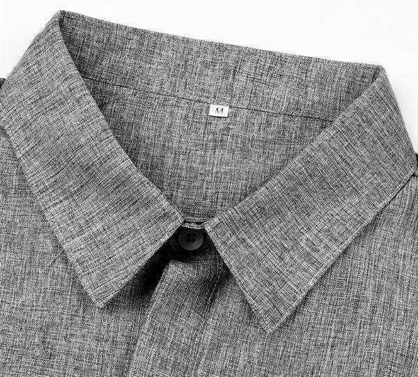 Men's Linen Solid Color Casual Loose Daily Hawaiian Long Sleeve Shirt
