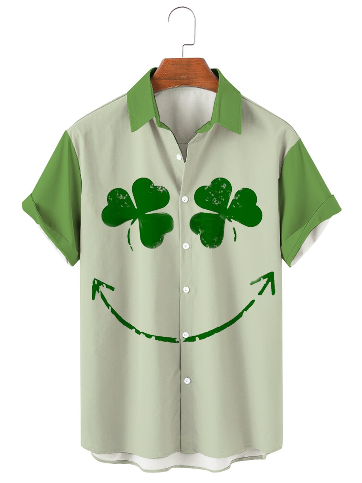 St. Patrick's Day Casual Loose Men's Large Short Sleeve Shirt-Mokaloha