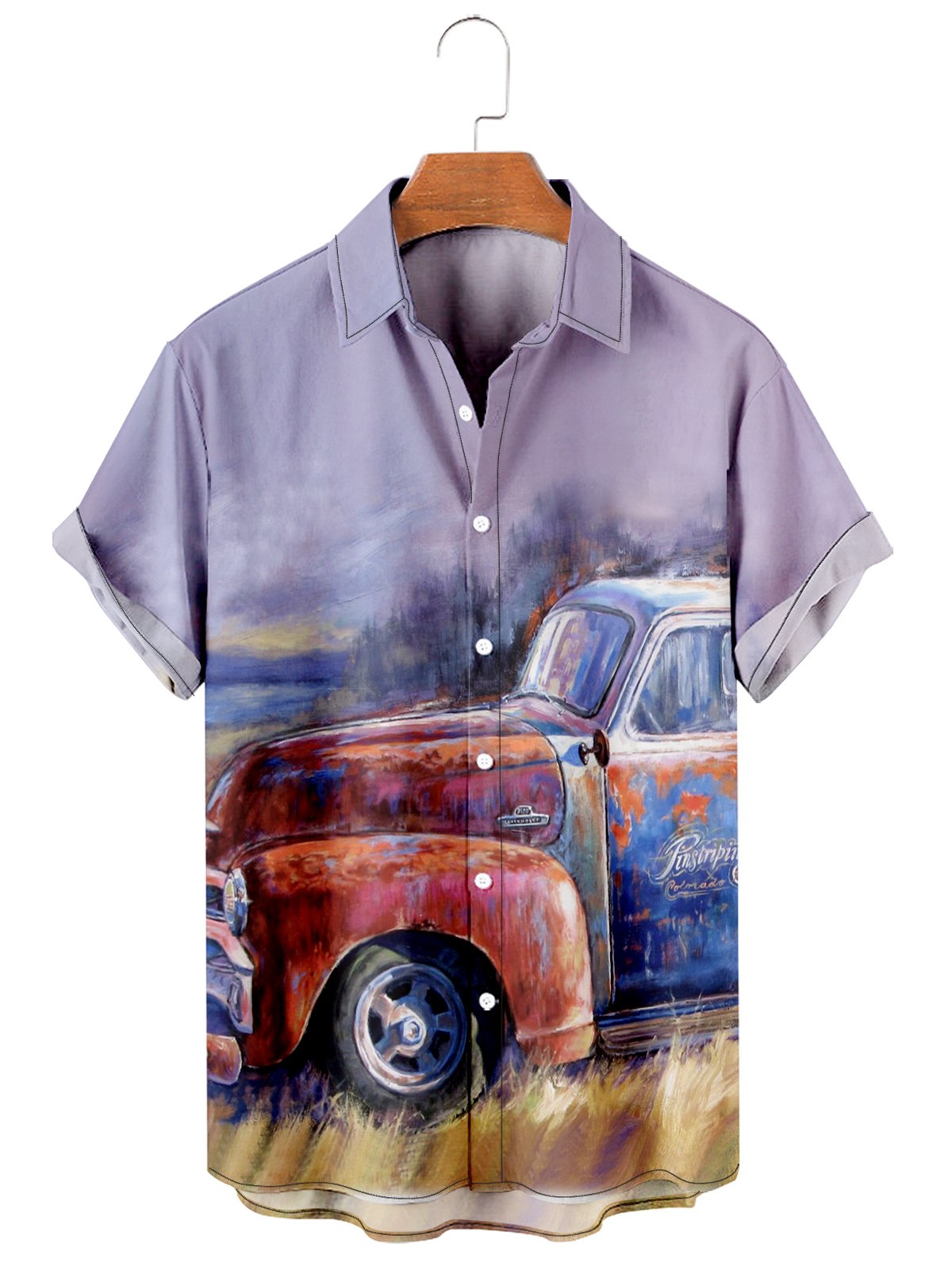 Men's Oil Painting Car Casual Shirt-Mokaloha