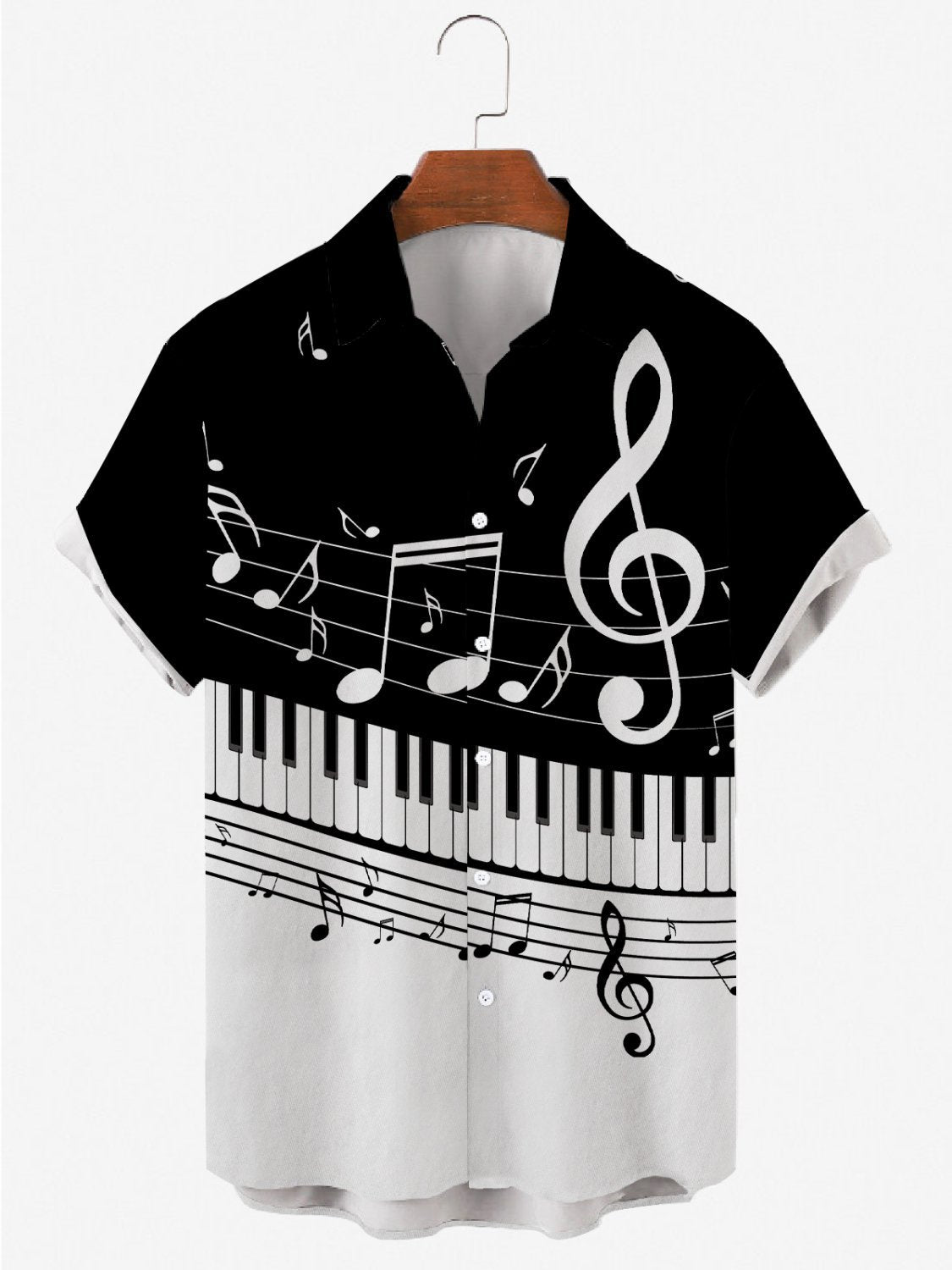 Music Jazz Loose Casual Men's Short Sleeved Shirt-Mokaloha