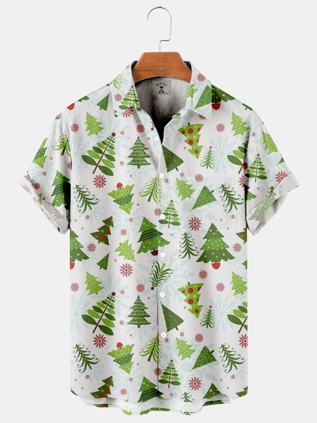 Christmas Casual Loose Men's Plus Size Short-Sleeved Shirt-Mokaloha