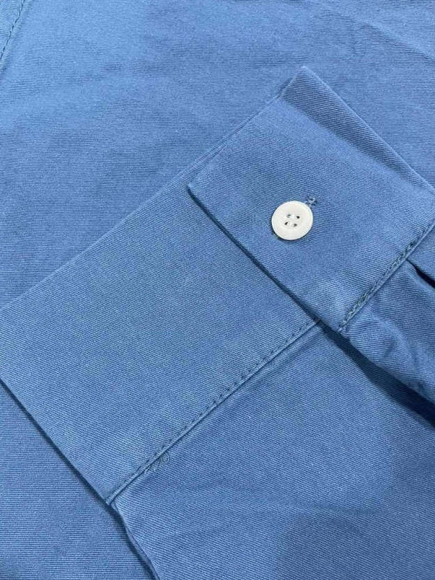 Men's Solid Color Pocket Cotton Long Sleeve Shirt Casual Shirt-Mokaloha