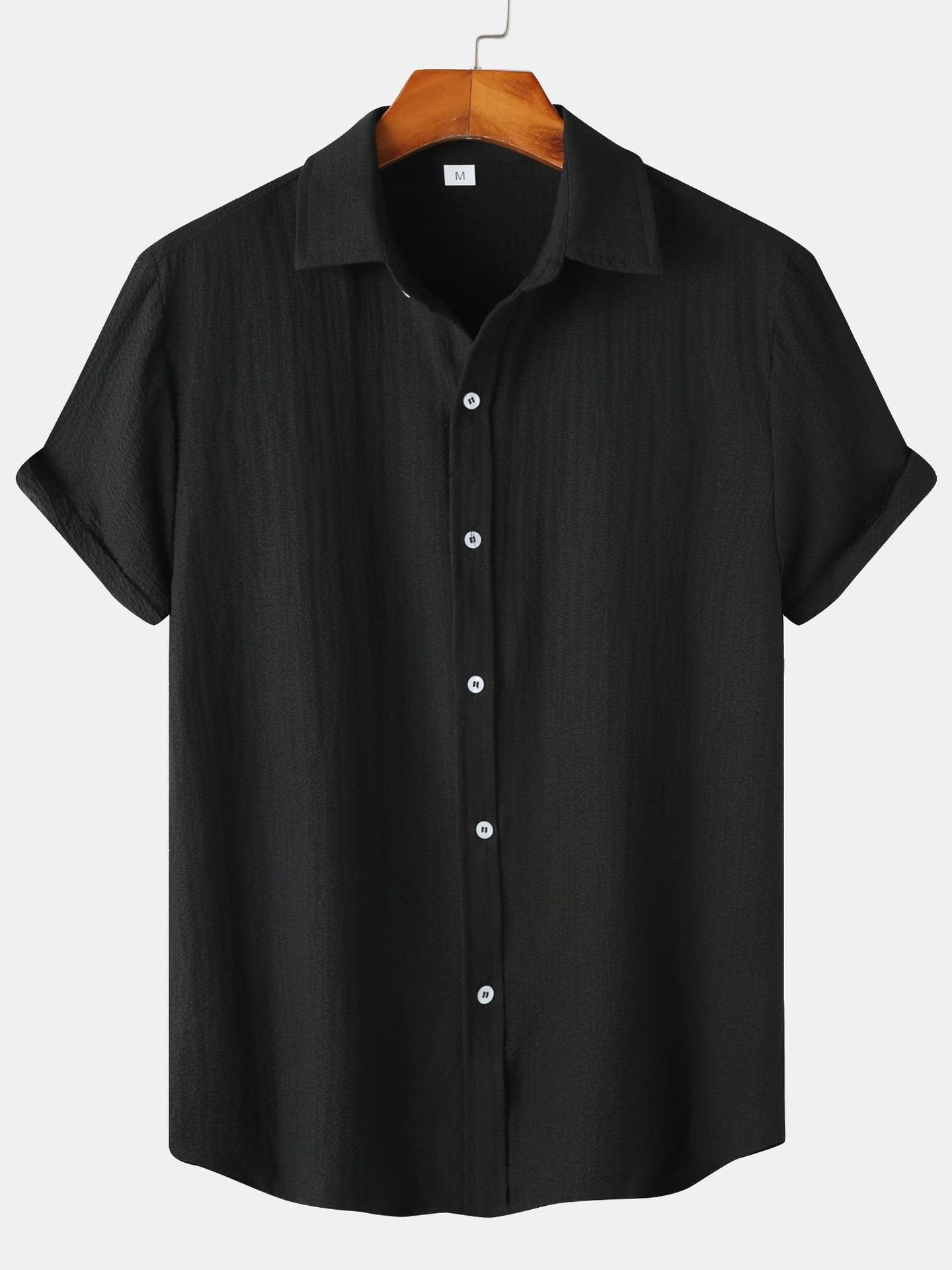 Men's Anti-Wrinkle Short Sleeve Solid Color Shirt Top