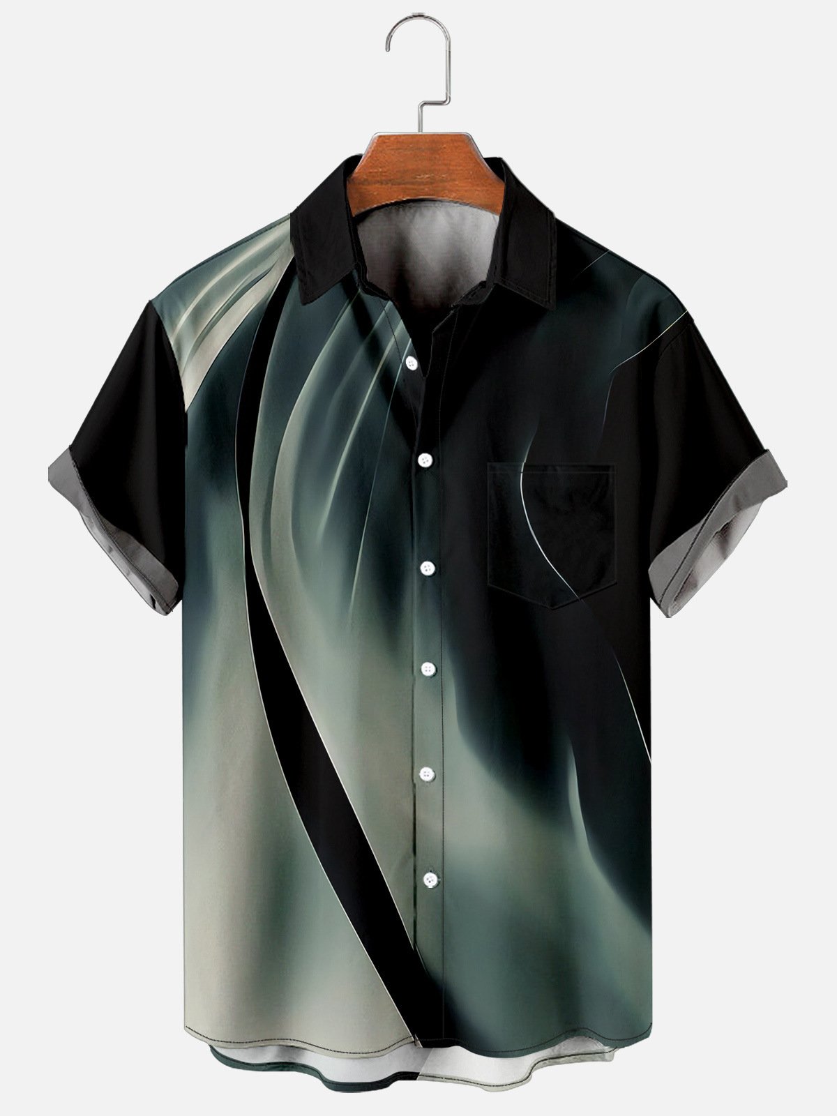 Streamer Simple Casual Men's Large Short Sleeve Shirt-Mokaloha
