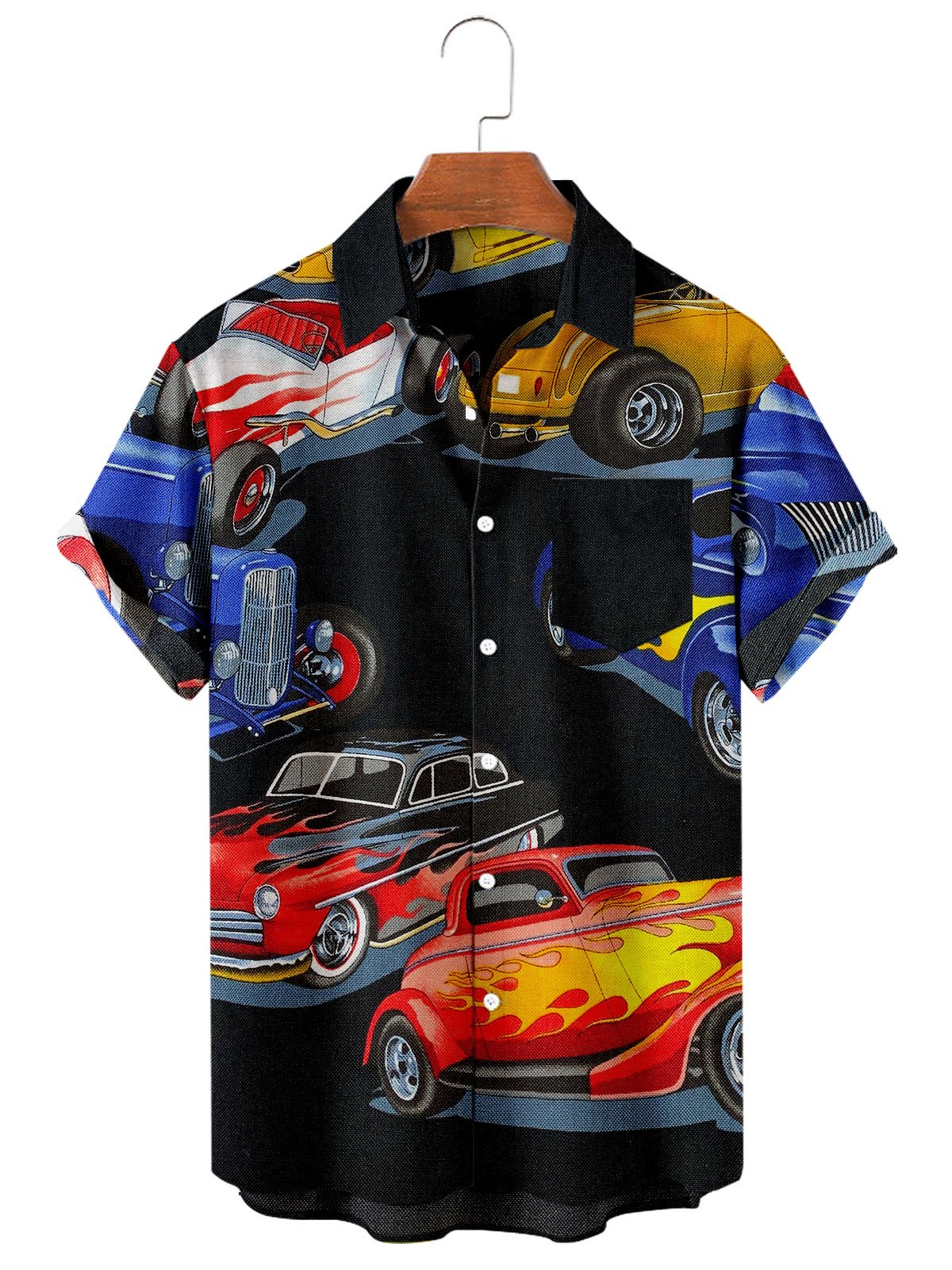 Funny Car Casual Loose Men's Large Short Sleeve Shirt-Mokaloha