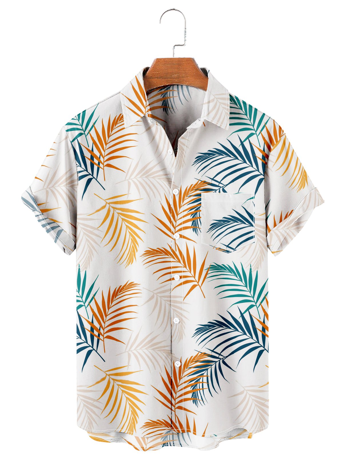 Men's Hawaiian Palm Leaf Casual Shirt-Mokaloha