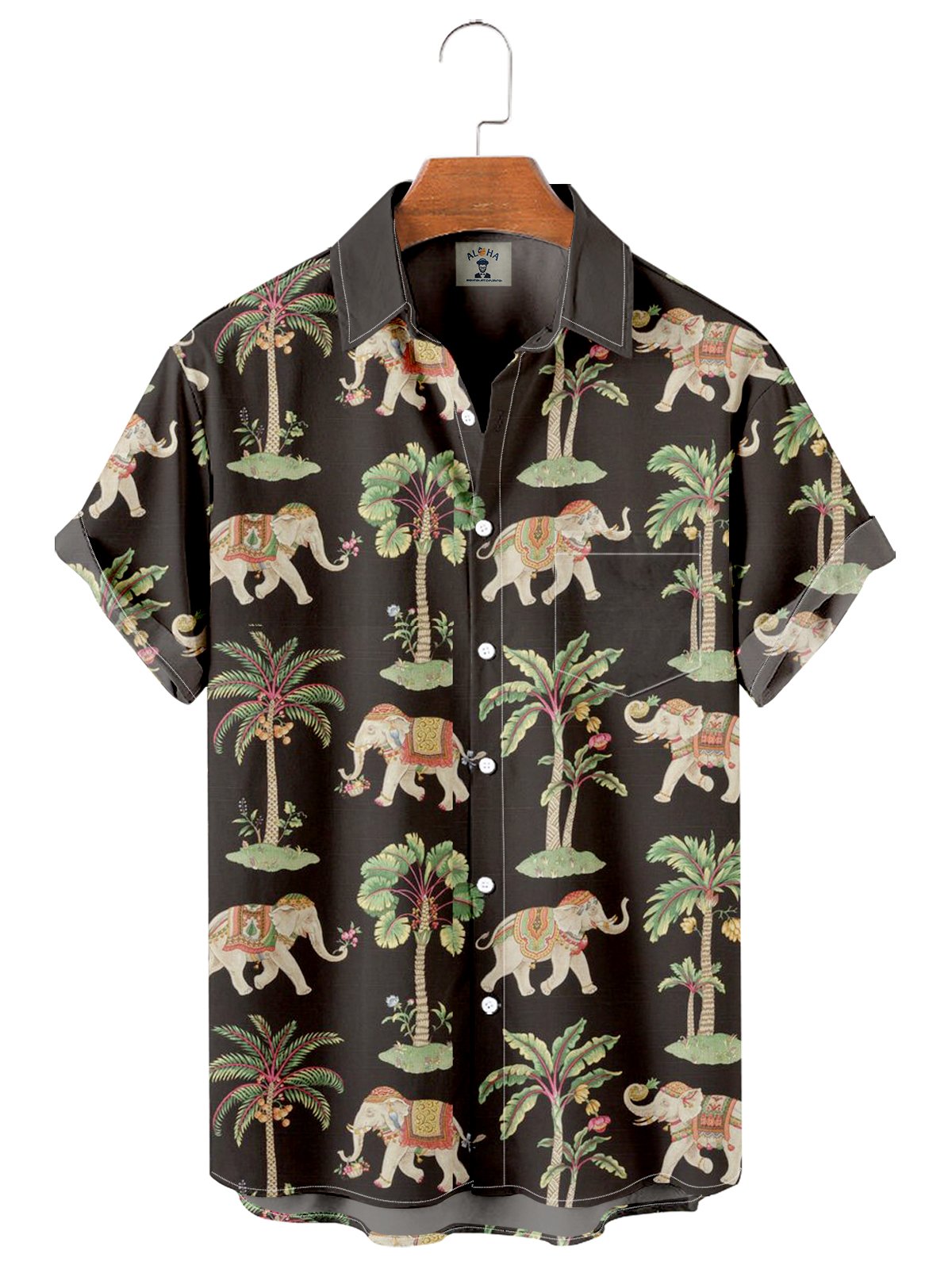 Men's Retro Western Ethnic Stripes Pattern Short Sleeve Shirt-Mokaloha
