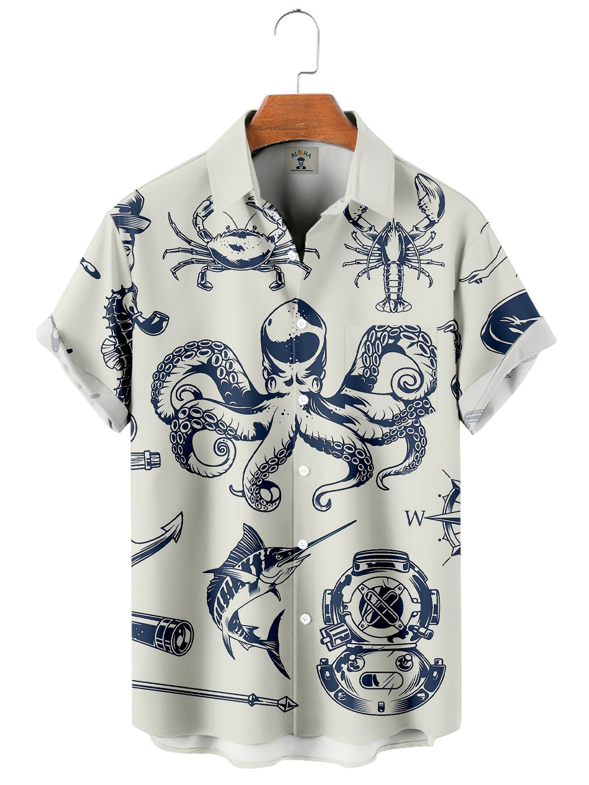 Men's Vintage Nautical Mermaid-Mokaloha