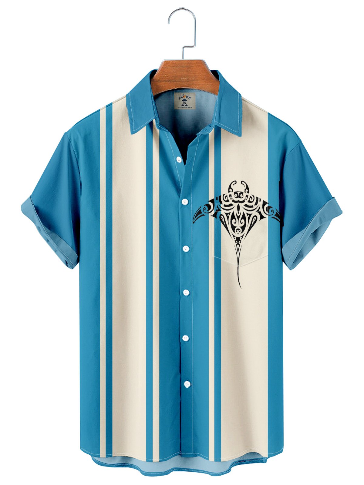 Men's Stylish Beach  Print Short Sleeve Shirt-Mokaloha