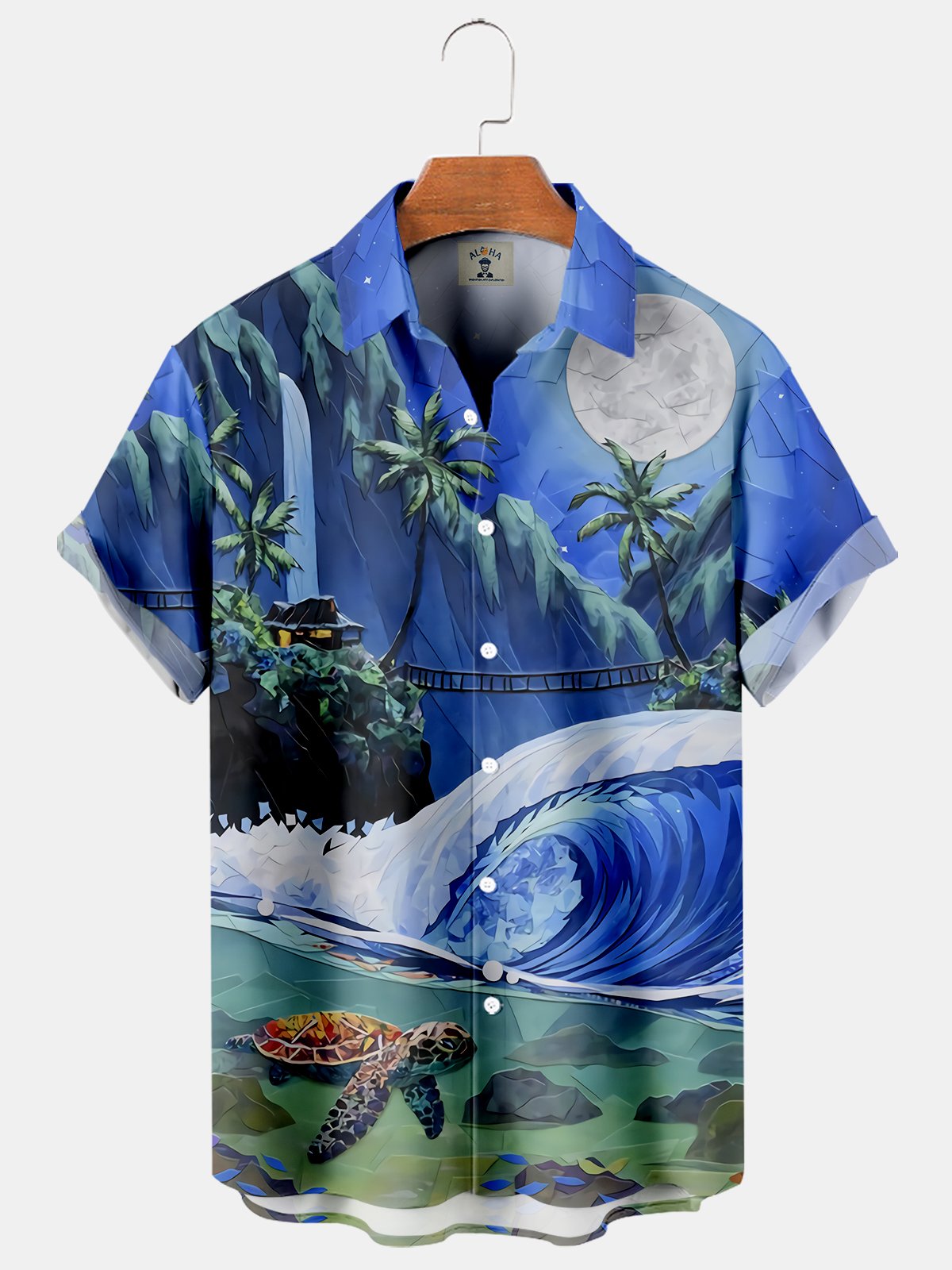 Hawaii Casual Loose Men's Plus Size Short-Sleeved Shirt-Mokaloha